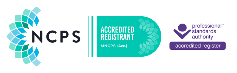NCPS Accredited Registrant, MNCPS (Acc.), on a Professional Standards Authority accredited register